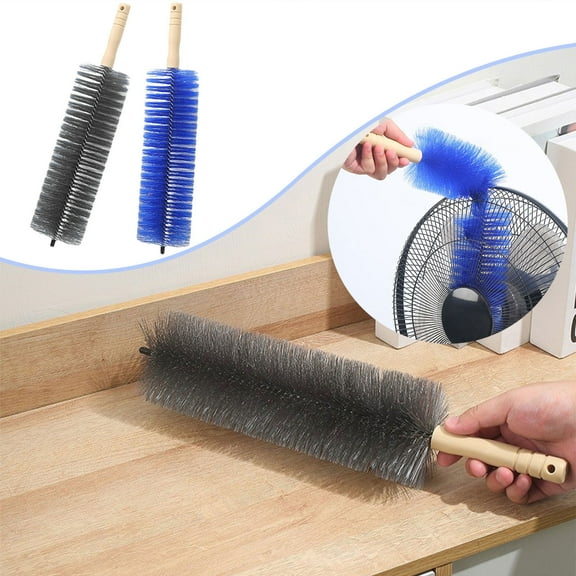 Flexible Cleaning Brush, Multi-Purpose Fan Brush for Sofa Screen Window Blinds Sewer Desk, Long Handle Soft Bristle Dusting Brush for Deep Cleaning and Hard to Reach Corners