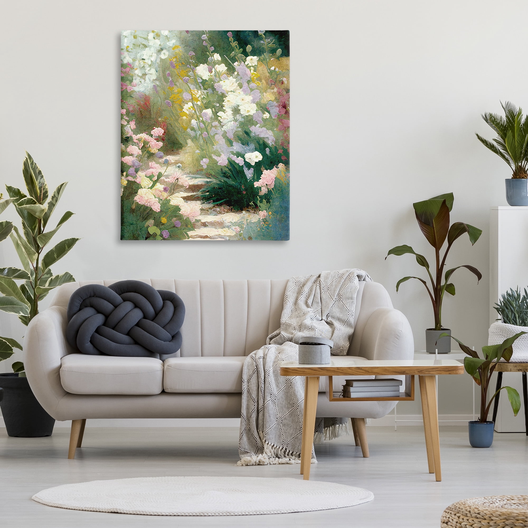 Stupell Industries Garden Flower Path Botanical & Floral Painting Gallery Wrapped Canvas Art Print Wall Art, 36 x 48