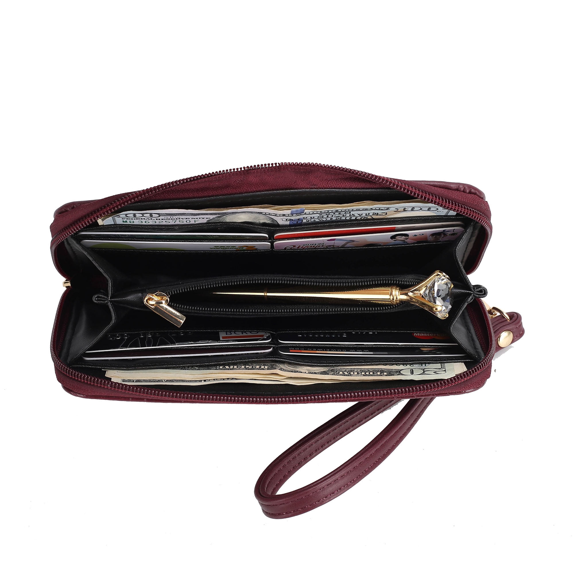 MKF Collection Nora Women's Satchel Bag With Wristlet Wallet, Croco Vegan Leather Purses and Handbags Set by Mia K.
