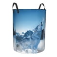 thumbnail image 2 of PAYOHTO Foldable Laundry Room Hamper Bucket Waterproof Bathroom Basket for College Student Living Room Storage Pillows Blankets Wolf Howling Ssnowy Mountain, 2 of 8