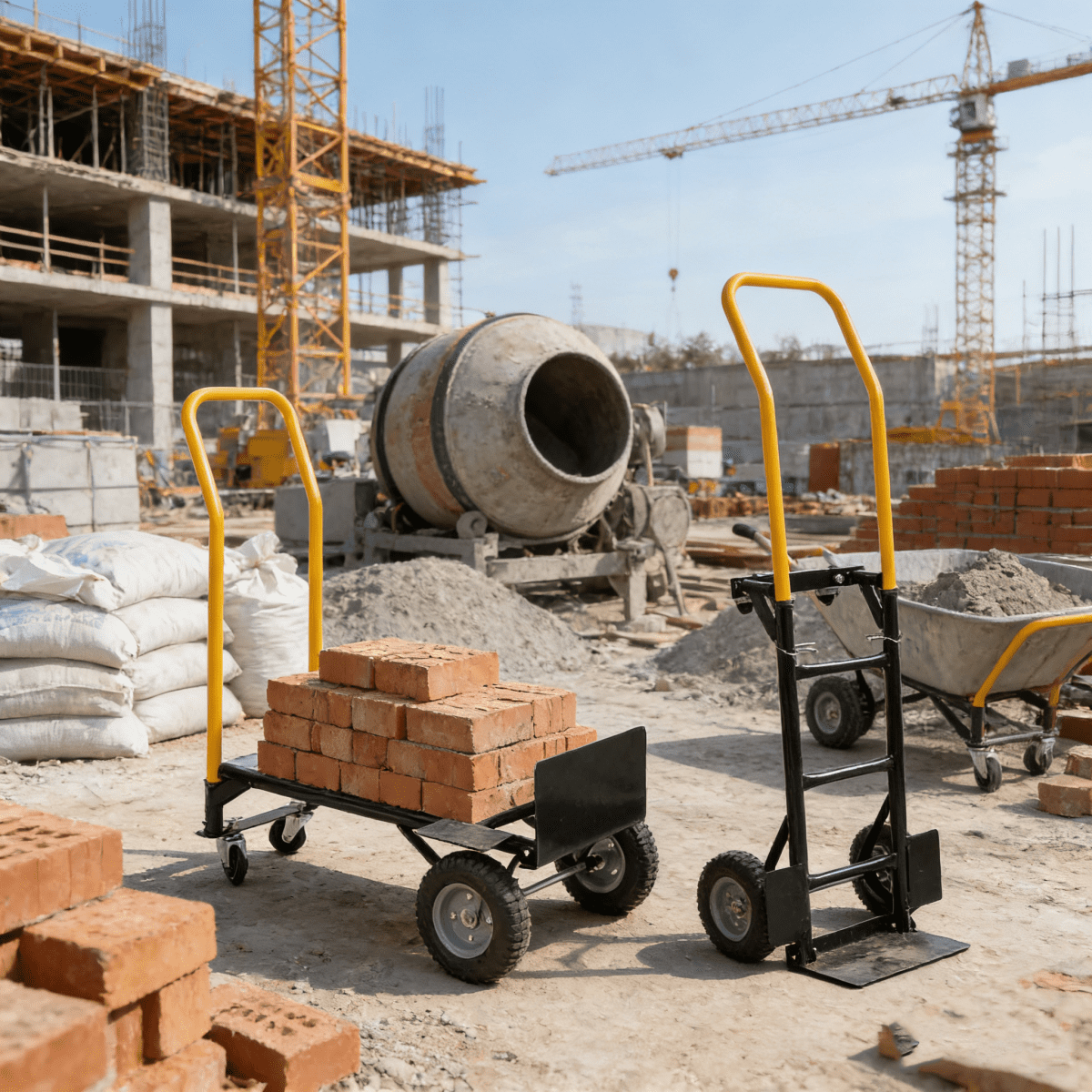 Heavy Duty 2-in-1 Hand Truck –  4 Wheel Push Cart, 330 lbs Capacity