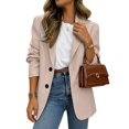 thumbnail image 4 of Daiosportswear Blazers for Women Business Casual Button Down Suit Solid Long Sleeve Jackets Khaki, 4 of 5