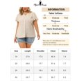 thumbnail image 5 of DARING DIVA Women's Plus Size Flare Short Sleeve Button Down Floral Top 4X Black Purple, 5 of 6
