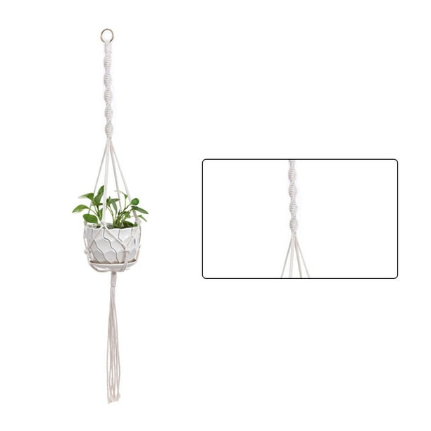 Ounissouiy Cestas colgantes 100 hechas a mano, soporte para plantas, macramé, colgador de plantas, maceta para colgar en la pared interior, soporte para Jardín y Patio No.11