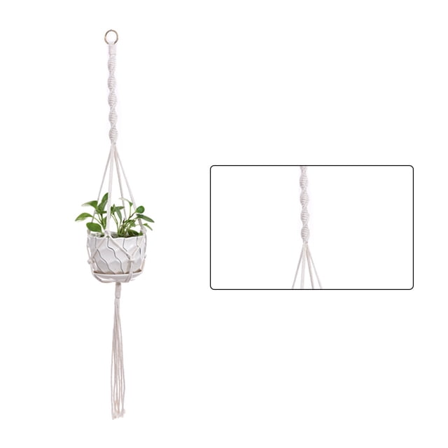 Ounissouiy Cestas colgantes 100 hechas a mano, soporte para plantas, macramé, colgador de plantas, maceta para colgar en la pared interior, soporte para Jardín y Patio No.11