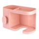 thumbnail image 2 of Soporte para secador de pelo para baño montado en la pared, estante de almacenamiento, cesta de pared multifuncional (rosa), 2 of 8