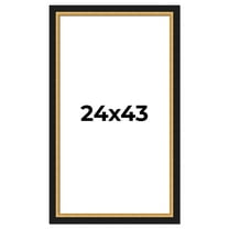 24x43 Frame Gold Real Wood Picture Frame Width 2.25 Inches | Interior Frame Depth 0.5 Inches |