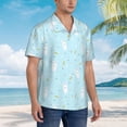 thumbnail image 2 of Lsque Cute Bunny pattern Hawaiian Shirt for Men, Unisex Summer Beach Casual Short Sleeve Button Down Shirts-Large, 2 of 9