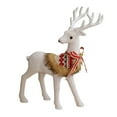 thumbnail image 2 of ABPWLY Home Christmas Deer Ornaments with Bow Bells Room Window Decor Plastic White 33x21x7cm Christmas Decorations, 2 of 6