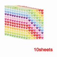 thumbnail image 1 of 10-40sheet Reward Stickers for Children Colorful Flower Star Heart Dot Behavior Chart Scrapbook Sticker Student Teacher Supplies 10sheets heart, 1 of 6