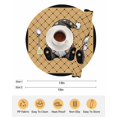 thumbnail image 6 of 13 Inch Round Placemats Set of 4, Christmas Gnomes Non Slip Heat Insulation PP Table Mats, Winter Xmas Snowflakes Textured Yellow Washable Place Mats for Kitchen Dining Party Table Decor, 6 of 7