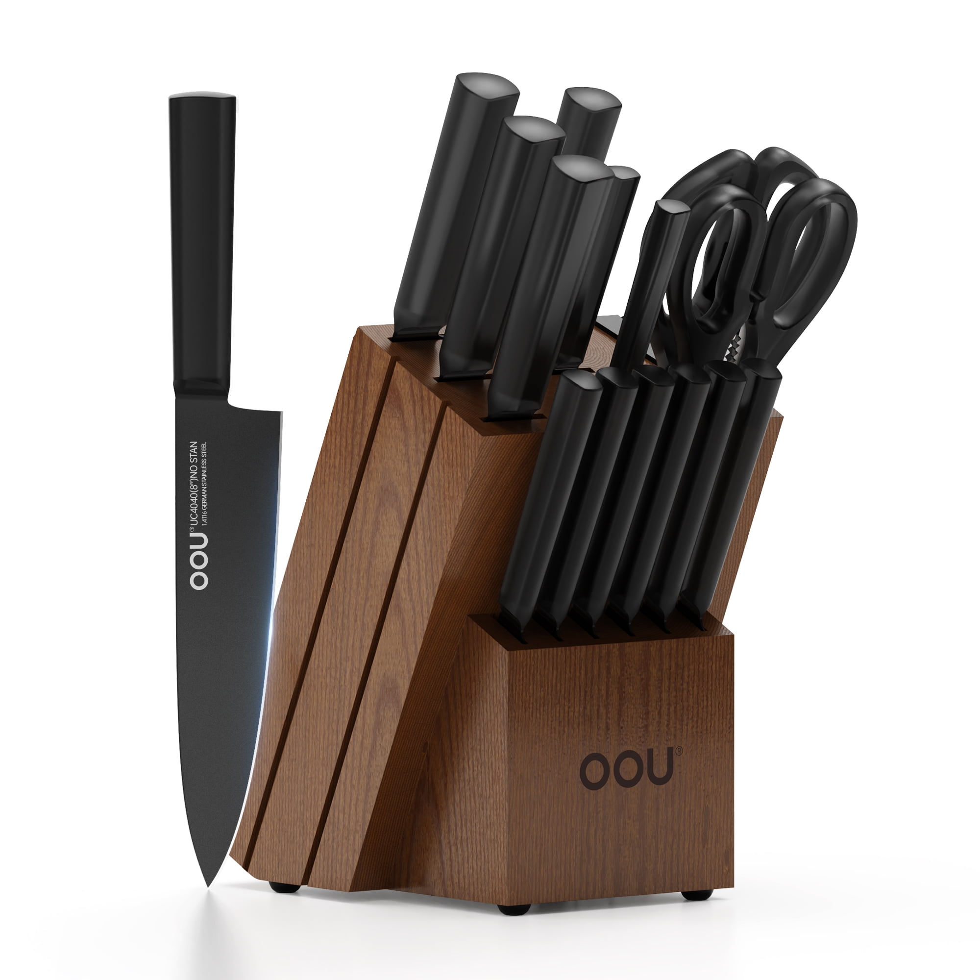 McCook MC25A 15-Piece German Stainless Steel Knife Block Set with