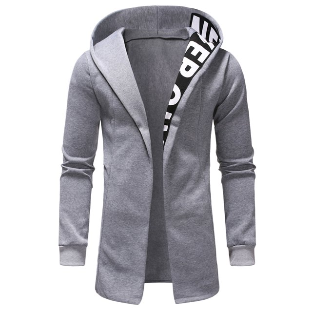 Birdeem Mens Solid Color Design Zipper Pocket with Velvet Long Sleeved Hooded Casual Jacket