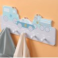 thumbnail image 1 of Kids Coat Hooks Rack Wooden Hanger Rail with Pegs Wall Mounted Children&#s Coat Rack with Hooks Cute Animals Design, 1 of 6