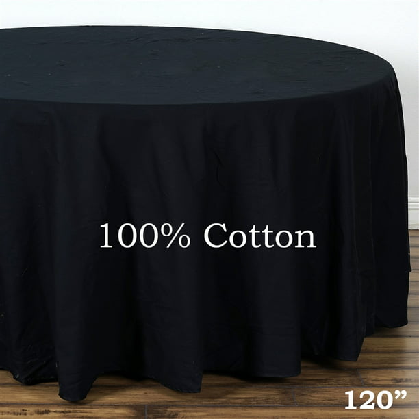 100 Cotton Tablecloth, Black Round Tablecloth 120