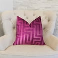 thumbnail image 2 of Plutus 16" x 16" Velvet Maze Runner Handmade Luxury Pillow in Fuchsia, 2 of 3