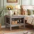 thumbnail image 5 of Costway 1 PCS 2-Tier End Table with Storage Shelf & X-Frame, 24” Farmhouse Nightstand for Bedroom Rustic Oak, 5 of 10