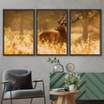 thumbnail image 3 of wall26 Framed Canvas Print Wall Art Set Golden Hour Sunset Wild Deer Stag Country Field Animals Nature Photography Realism Decorative Colorful for Living Room, Bedroom, Office - 24"x36"x3 B, 3 of 5