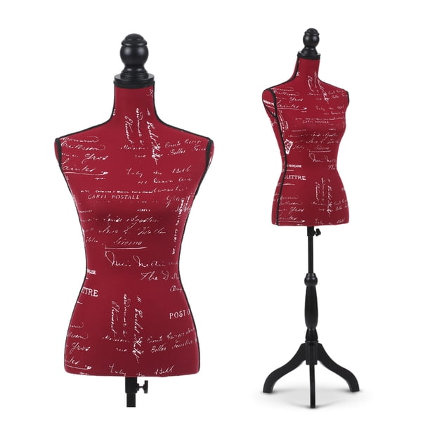 iKayaa Female Mannequin Torso Dress Form Clothing Display with Wood Tripod Stand, Pinnable Size