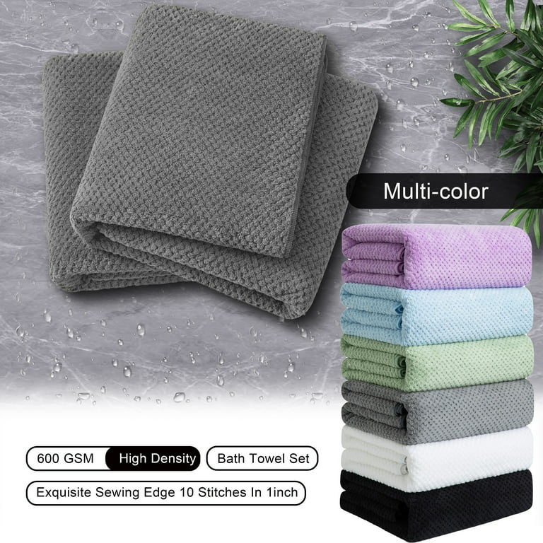  Green Essen Black Bath Towels Set of 4 Oversized Shower Towel  35x70 Towels for Bathroom Highly Absorbent Pool Towels Plush Spa Towel  Luxury Cozy Hotel Towel Set : Home & Kitchen