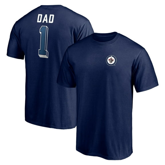 Men's Navy Winnipeg Jets Number One Dad Logo T-Shirt
