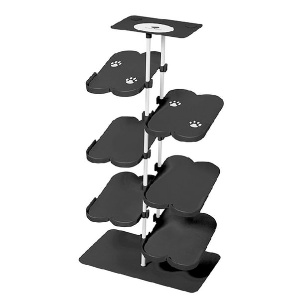 Zapatero de varios niveles, estante de almacenamiento de zapatos, soporte de pie para zapatos para niños, organizador de zapatos para decoración para negro