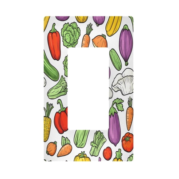 Yayeee Rocker Switch Wall Plate 1-Gang 4.6"x2.9" Home Decorative Outlet Cover, Vegetables Pattern