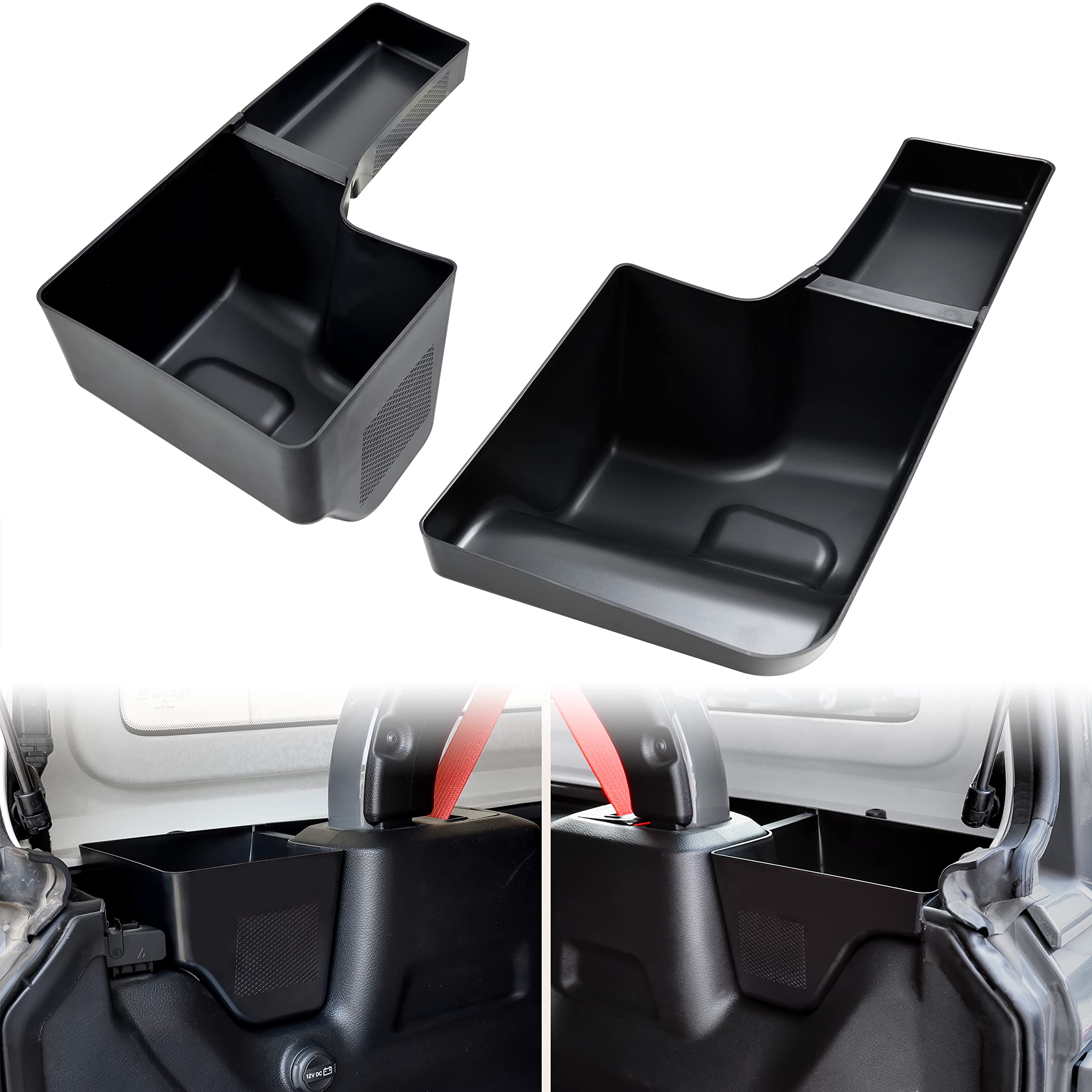 KEWISAUTO Wheel Well Storage Bin for Jeep Wrangler 20182023, Rear