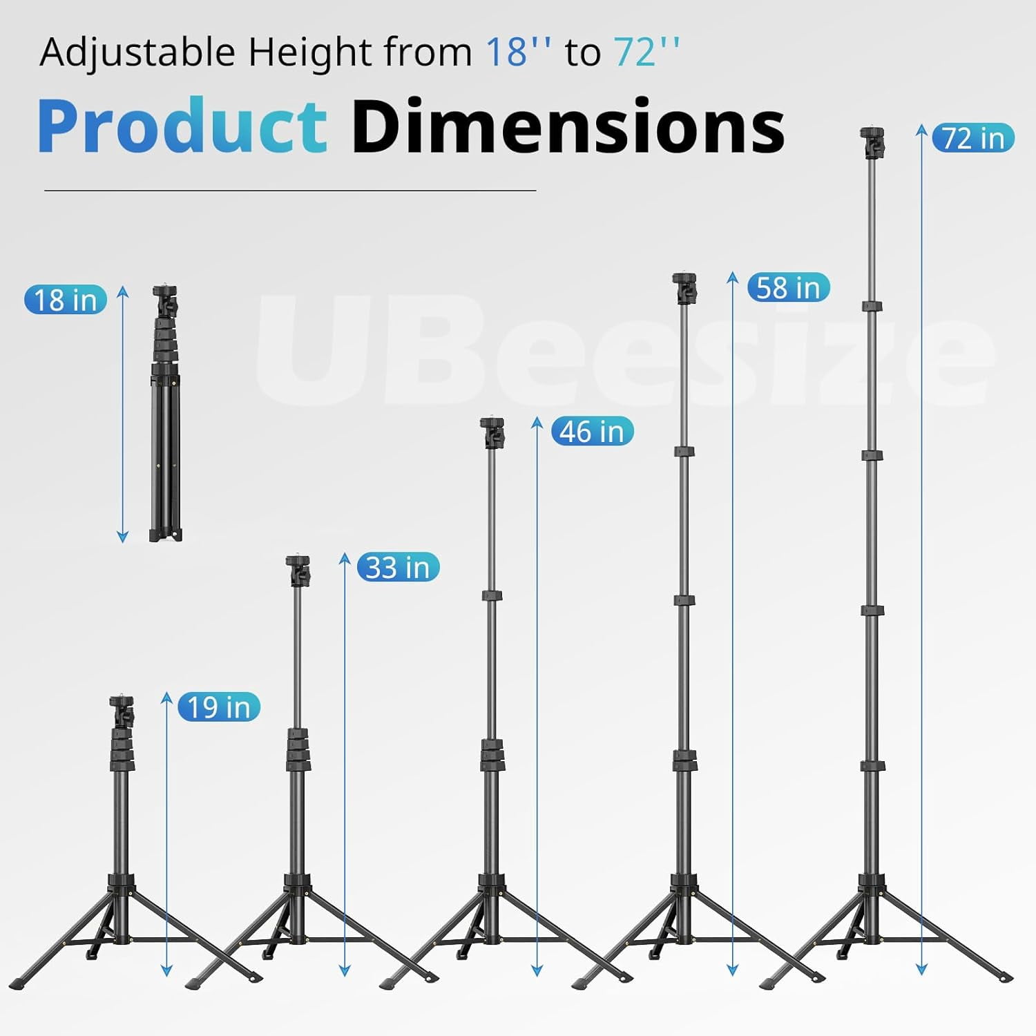 72" Phone Tripod & Selfie Stick, Camera Stand with Wireless Remote and Holder,Compatible iPhone Android, Perfect for Selfies/Video Recording/Live Streaming Black