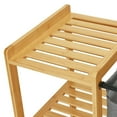 thumbnail image 5 of Bamboo Laundry Hamper W/ Shelves Bathroom Cabinet Organizer 3 Tier Shelf Rack, 5 of 10
