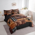 thumbnail image 3 of Homewish Farmhouse Bear Deer Wildlife Bedding Comforter Set 7pcs, Rustic Adventure Queen Bedding Sets, Vintage Brown Patchwork Reversible Queen Sheet Sets, Microfiber Bedroom Decor, 3 of 7