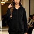 thumbnail image 3 of Iyufng Women's Full Zip Hoodie Jackets, Drawstring Long Sleeve Oversized Loose Hooded Sweatshirt Coat with Pockets for Fall Winter Casual Daily Outfits, 3 of 7