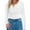 White, variant on QHFBli Women's Sherpa Lined Lounge Warm Top Women's Long Sleeve Thermal Underwear Top Casual V-Neck Ribbed Knit Blouse for Everyday Comfort