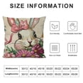 thumbnail image 5 of PHYHOO Hello Easter Bunny Eggs Truck Decorative Throw Pillow Covers, Spring Welcome Peeps Retro Porch Outdoor Home Decor, Floral Farmhouse Stripes Holiday Sofa Couch Cushion Case White, 5 of 5