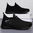 thumbnail image 4 of LTTVQM Bowling Shoes Men Orthopedic Arch Support Mesh Slip-On Walking Shoes Non-Slip Sole Breathable Outdoor Casual Athletic Comfortable Lace-Up Sneakers Black 43(US-9Men), 4 of 5