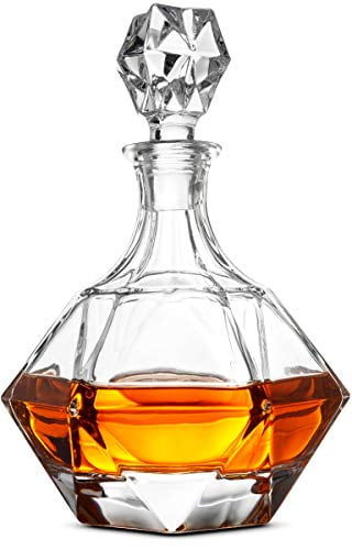 FineDine European Style Glass Whiskey Decanter & Liquor Decanter 
