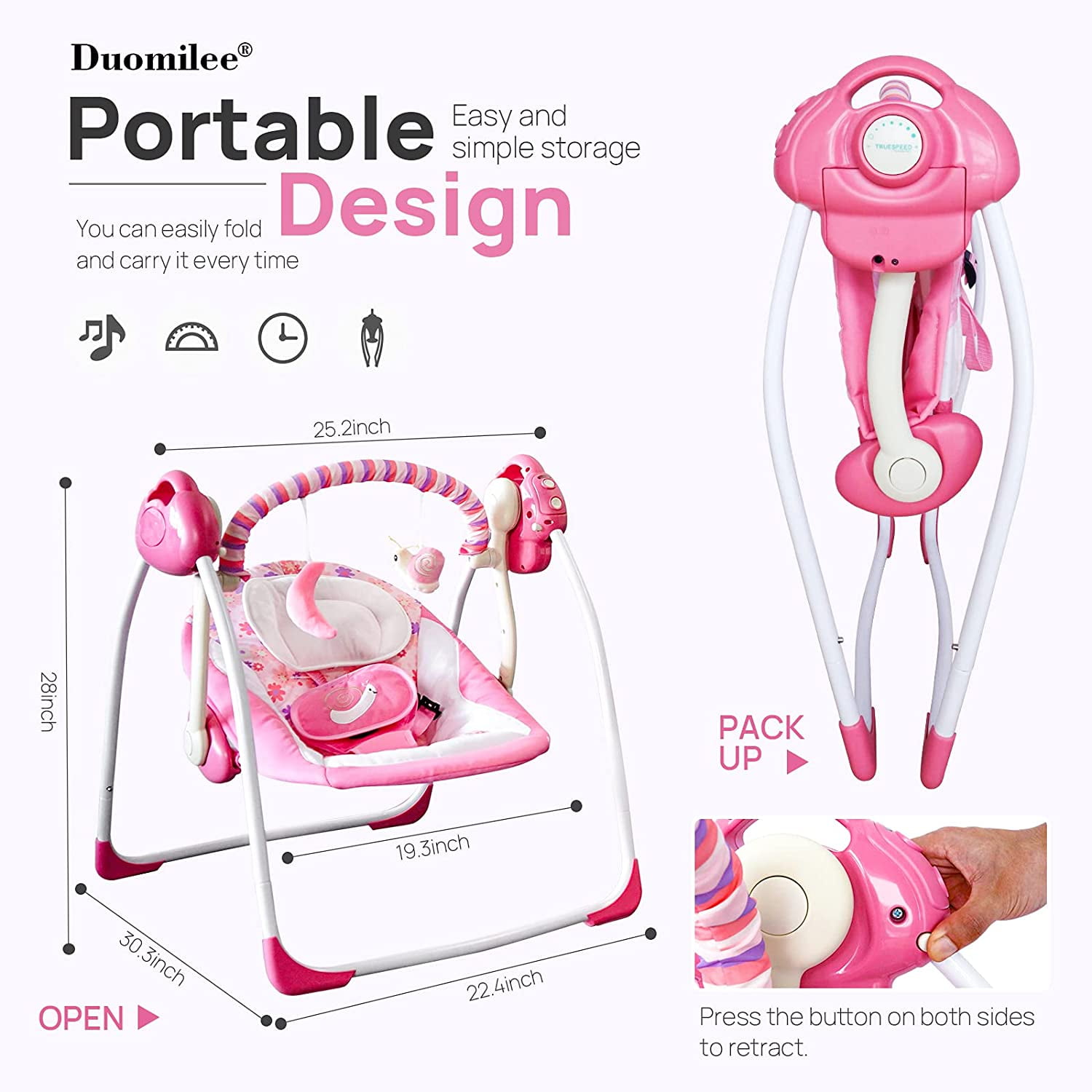 Vastfafa electric 2025 baby swing