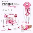 thumbnail image 5 of Vikua Baby Swings for Infants,Foldable Baby Swing with Adaptable Speeds,Music,0-9 Months,Pink, 5 of 7