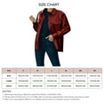 thumbnail image 5 of Women PU Leather Jacket Casual Shirt Long Sleeve Button Down Blazer Coat with Bust Pockets Wine Red XXL, 5 of 5