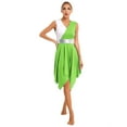 thumbnail image 3 of Alvivi Womens Liturgical Praise Dance Worship Irregular Hem Sleeveless Color Block Lyrical Dance Dress Light Green XL, 3 of 6