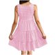 thumbnail image 4 of mfyjkho Vestidos midi para mujer, Vestido informal de verano para mujer, con cuello redondo, a rayas, sin mangas y para vacaciones Vestidos de otoño s, 4 of 7
