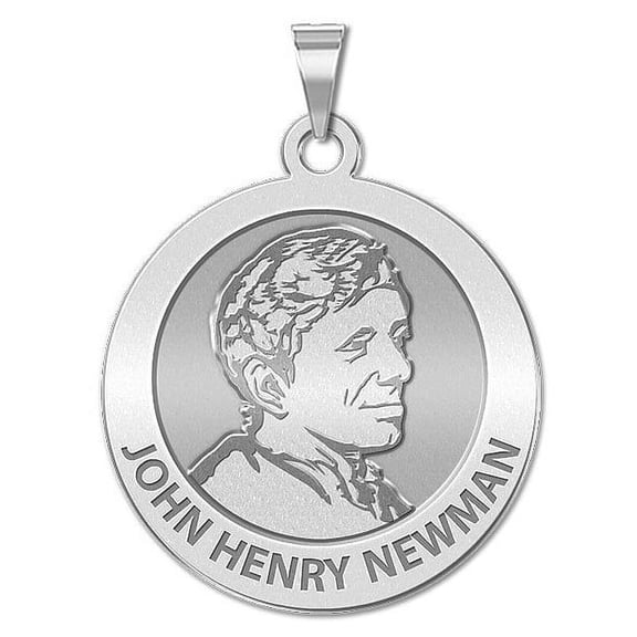 Venerable John Henry Newman Religious Medal - 1 Inch Size of a Quarter -Solid 14K White Gold