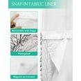 thumbnail image 3 of No Hook Shower Curtain with Snap in Liner, Modern Botanical Black Tree Branch Pattern Hotel Shower Curtains for Bathroom, Washable Shower Curtain Liner Set with Mesh Top Window, 54"x78", 3 of 6
