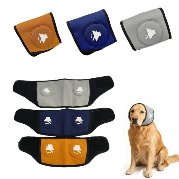Dog Ear Muffs Noise Protection - Dog Noise Cancelling Ear Muffs, Noise Cancelling; Calming, Easy-Wearing Washable; Multi-Scenes (Fireworks, Thunder, Travel),Blue-L