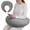 Gray, variant on Gray U-Shaped Reading Pillow, 23.6" x 21.7" Lap Support Pillow with Adjustable Strap, Crescent Design, PP Cotton Filling, Reading, Gaming, Arm, Back Support