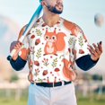 thumbnail image 5 of KLL Squirrel And for Men's Baseball Shirts,Short Sleeve Casual Shirts Button Down Shirt for Men Beach Summer Wedding Shirt-Large, 5 of 7
