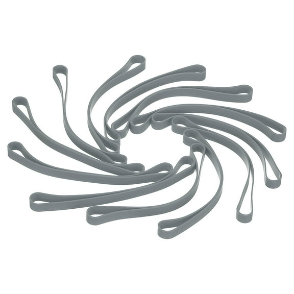 Uxcell 8 Inch Silicone Bands, 12 Pcs Elastic Rubber Wrapping Bands for Outdoor Notebook Book Wallet Pot Box, Gray