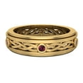 thumbnail image 4 of Wedding Bands for Men 6 MM Garnet 14K Gold 0.18 CTW, 4 of 5