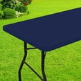thumbnail image 1 of Mantel Smiry, impermeable, elástico, ajustado, para mesa de 8 pies, azul marino, 1 of 9
