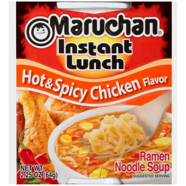 Maruchan (1PACK)Instant Lunch Hot & Spicy Chicken Flavor Ramen Noodles, 2.25 oz Shelf Stable Cup